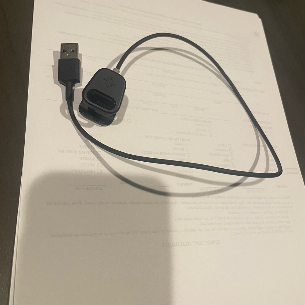 Black USB Charging Cable official fitbit charger